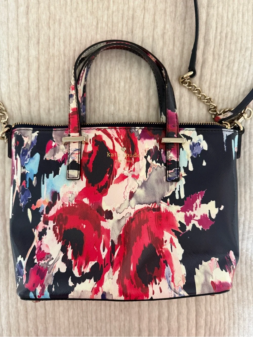 kate spade Floral Crossbody Handbag - Navy, Red & Pink